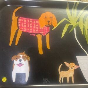 Birch wood Dog Art Design Tray Anne Bentley Sweden New Home Decor